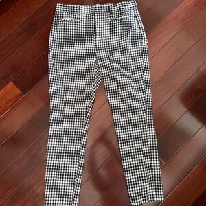 GAP Signature Navy Blue & White Check Gingham Skinny Ankle Pants Size 6 NWOT